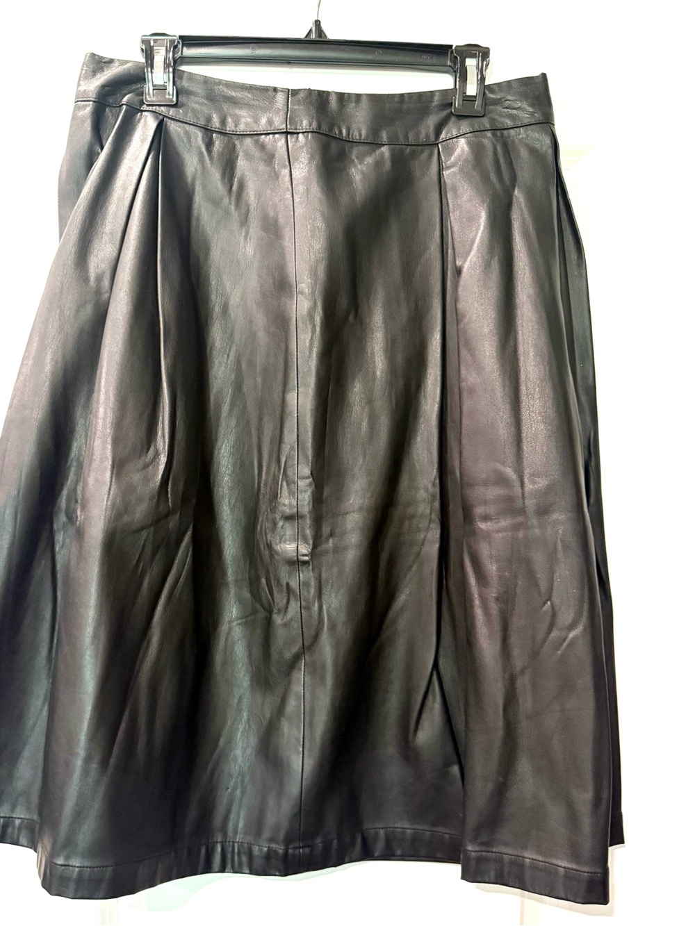 Who What Wear Black Faux Leather A-Line Skirt